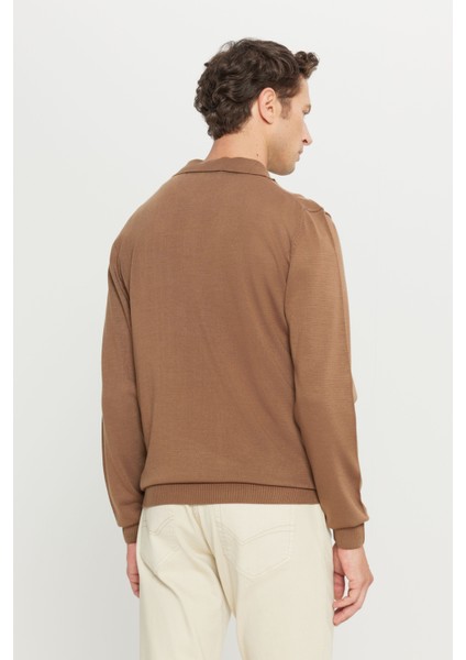 ALTINYILDIZ CLASSICS Erkek Vizon Tüylenme Yapmayan Anti Pilling Kumaş Standart Fit Normal Kesim Polo Yaka Triko Kazak indirimleri