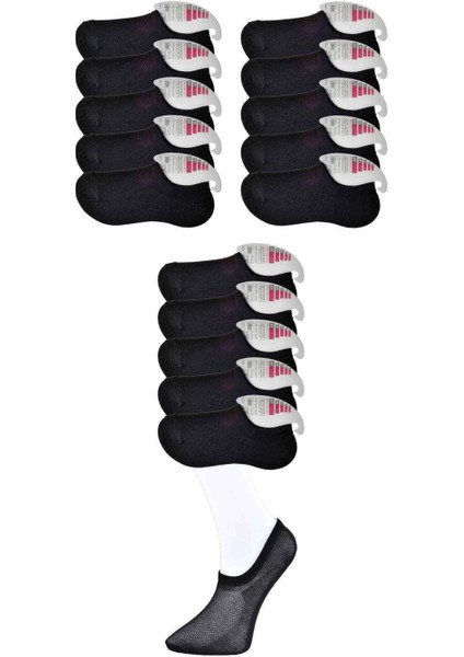 Siyah Kadın Görünmez Çorap 15 Çift