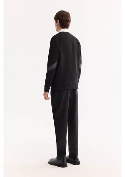 Erkek Siyah Bisiklet Yaka Pamuklu Bi-Stretch Baskılı Regular Fit Sweatshirt A52Y1296 indirimleri