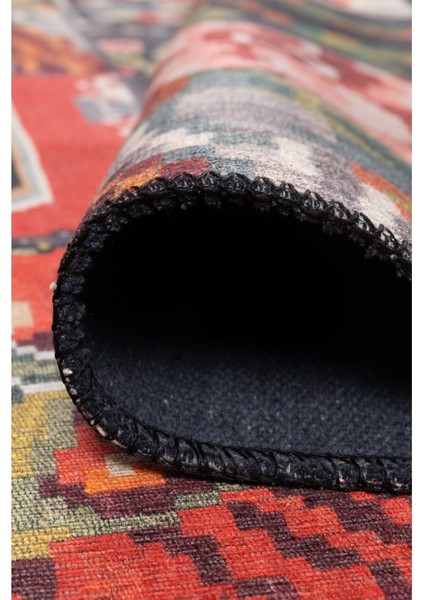 Bristol Patchwork Kırmızı Polyester Kare Modern Desenli Pamuk Makinada Yıkanabilir Hav Toz Vermez Leke Tutmayan Kaymaz Taban Dijital Makine Baskı Salon Yolluk Mutfak Halı modelleri