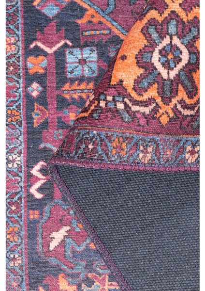 Coventry Klasik Bordo Polyester Daire Modern Desenli Pamuk Makinada Yıkanabilir Hav Toz Vermez Leke Tutmayan Kaymaz Taban Dijital Makine Baskı Salon Yolluk Mutfak Halı fırsatları