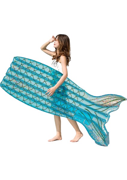 Deniz Kızı Yüzen Sıra Balık Kuyruğu Su Şişme Yüzer Yatak (Yurt Dışından)