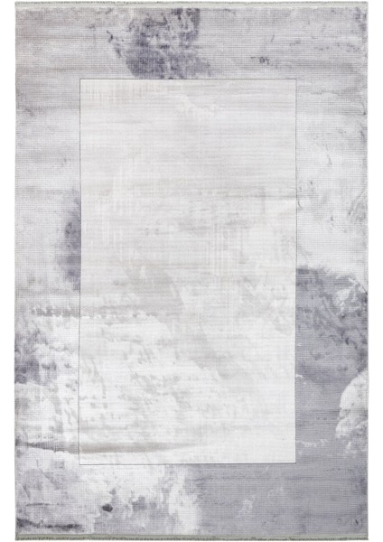 Geometrik Gri Viskon Dikdörtgen Modern Desenli Akrilik Hav Vermeyen Leke Tutmayan Kolay Temizlenen Yumuşak Makine Salon Yolluk Mutfak Halı