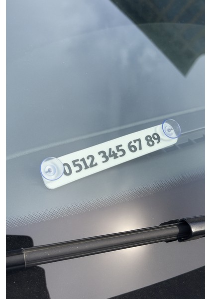 Kişiye Özel Araç Numaratörü - Vantuzlu - Kabartmalı Oto Park Numarator - Siyah&Beyaz