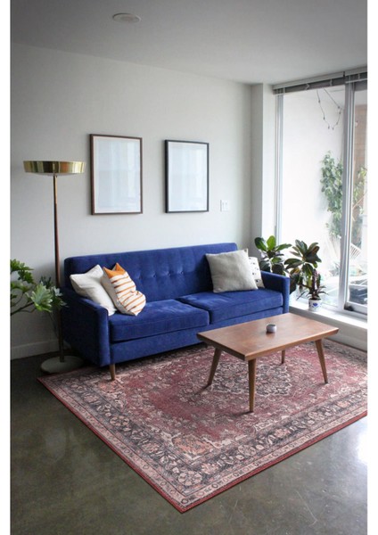 Carlisle Klasik Bordo Polyester Daire Modern Desenli Pamuk Makinada Yıkanabilir Hav Toz Vermez Leke Tutmayan Kaymaz Taban Dijital Makine Baskı Salon Yolluk Mutfak Halı fiyatları