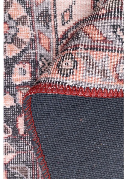 Carlisle Klasik Bordo Polyester Daire Modern Desenli Pamuk Makinada Yıkanabilir Hav Toz Vermez Leke Tutmayan Kaymaz Taban Dijital Makine Baskı Salon Yolluk Mutfak Halı fırsatları