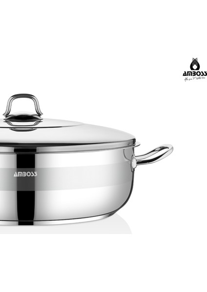 Saphire Paslanmaz Çelik 32 cm Çelik Kapaklı Basık Tencere modelleri