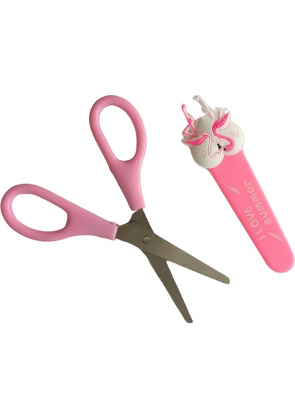 Figürlü Kağıt Makası - Çocuk Makası - 1 Adet- Flamingo Desenli fırsatları