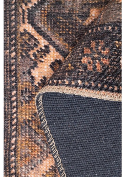 Aberdeen Klasik Turuncu Polyester Daire Modern Desenli Pamuk Makinada Yıkanabilir Hav Toz Vermez Leke Tutmayan Kaymaz Taban Dijital Makine Baskı Salon Yolluk Mutfak Halı modelleri