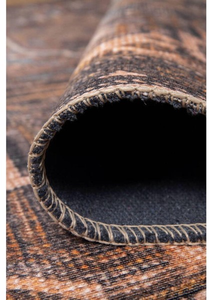 Aberdeen Klasik Turuncu Polyester Daire Modern Desenli Pamuk Makinada Yıkanabilir Hav Toz Vermez Leke Tutmayan Kaymaz Taban Dijital Makine Baskı Salon Yolluk Mutfak Halı fırsatları