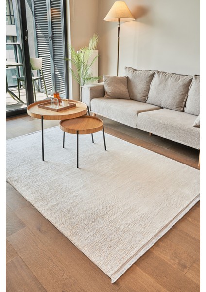 Vennela Gri Düz Etnik Modern Desenli Viskon Hav Vermeyen Leke Tutmayan Kolay Temizlenen Yumuşak Makine Salon Yolluk Mutfak Halı