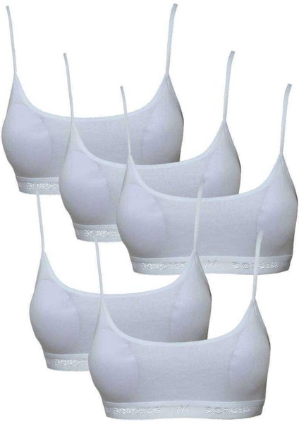 Pedli Ip Askılı Beyaz Büstiyer 5 Adet