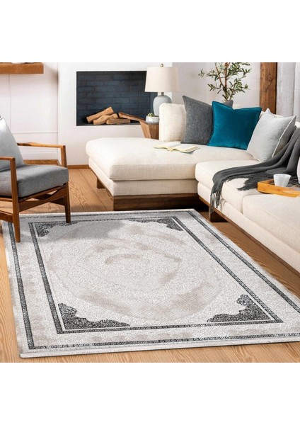 Klasik Gri Pamuk Daire Modern Desenli Pamuk Makinada Yıkanabilir Hav Toz Vermez Leke Tutmayan Kaymaz Taban Dijital Makine Baskı Salon Yolluk Mutfak Halı fırsatları