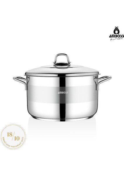 Stone 30 cm Derin Tencere Çelik Kapak