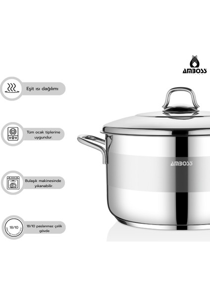 Stone 30 cm Derin Tencere Çelik Kapak fiyatları