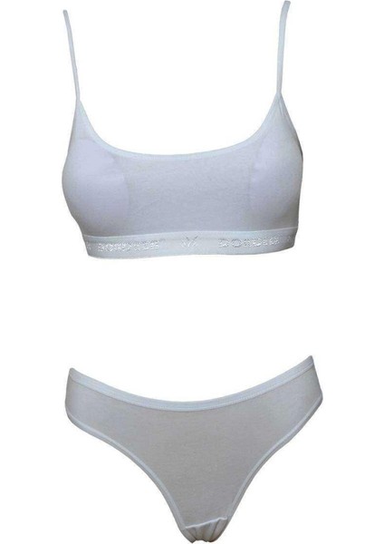 Pedli Ip Askılı Yarım Atlet Büstiyer Külot Takım Beyaz
