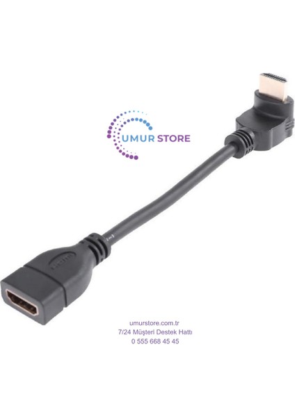 HDMI Dişi Erkek Uzatma 90 Derece Dirsek Çevirici Dönüştürücü Kablosu