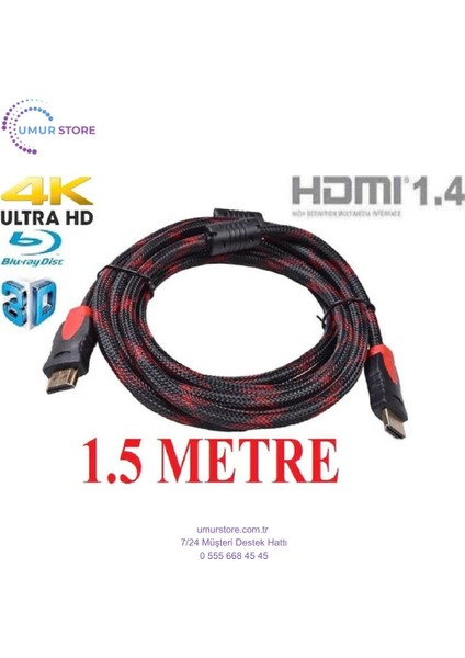 HDMI Kablosu 1.4b 3D 1.5 Metre HDMI Görüntü Kablosu fiyatları