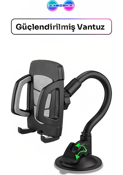 Araç İçi Araba İçi Vantuzlu Vakumlu Ekstra Sağlamlaştırılmış Telefon Gps Navigasyon Tutucu Bütün Telefonlara Uyumlu