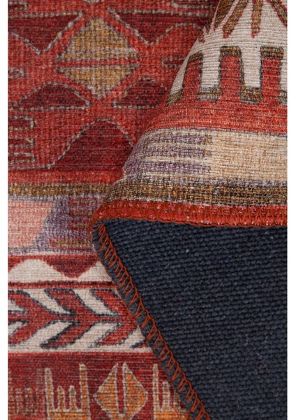 Norwich Klasik Kırmızı Polyester Dikdörtgen Modern Desenli Pamuk Makinada Yıkanabilir Hav Toz Vermez Leke Tutmayan Kaymaz Taban Dijital Makine Baskı Salon Yolluk Mutfak Halı fırsatları