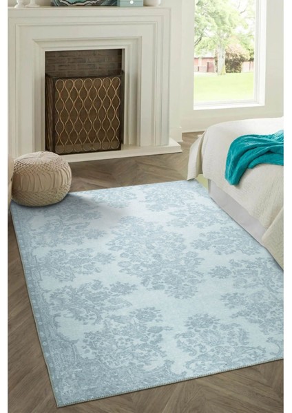 Dundee Klasik Turkuaz Polyester Dikdörtgen Modern Desenli Pamuk Makinada Yıkanabilir Hav Toz Vermez Leke Tutmayan Kaymaz Taban Dijital Makine Baskı Salon Yolluk Mutfak Halı fiyatları