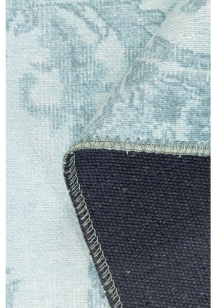 Dundee Klasik Turkuaz Polyester Dikdörtgen Modern Desenli Pamuk Makinada Yıkanabilir Hav Toz Vermez Leke Tutmayan Kaymaz Taban Dijital Makine Baskı Salon Yolluk Mutfak Halı fırsatları