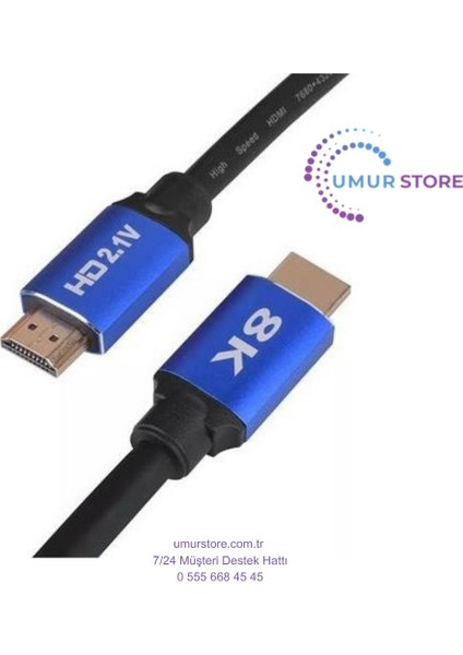 8k Ultra Hd 2.1V 48GBPS Altın Kaplama HDMI Kablo UHD 1 Metre fiyatları
