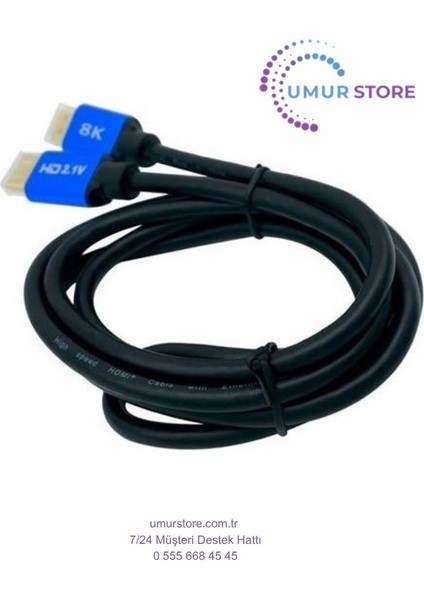 8k Ultra Hd 2.1V 48GBPS Altın Kaplama HDMI Kablo UHD 1 Metre modelleri