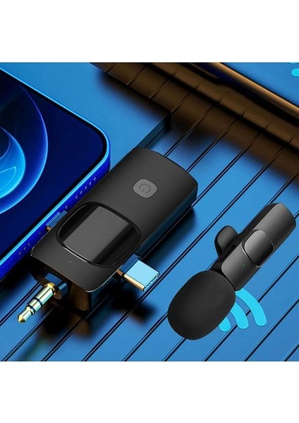 K9-C1 Wireless 3ın1 Kablosuz Type-C - Lightning 3,5mm Jak - Tekli Kablosuz Yaka Mikrofonu fırsatları