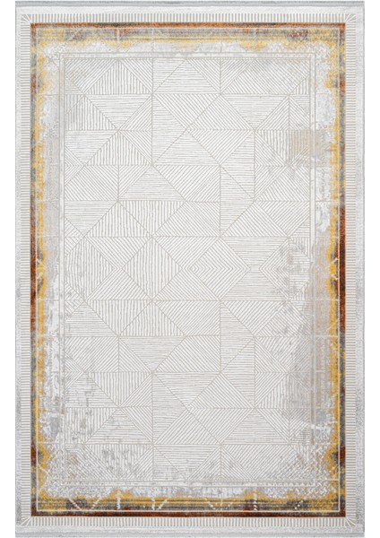 Abolitionist Geometrik Bakır Pamuk Dikdörtgen Modern Desenli Akrilik Hav Vermeyen Leke Tutmayan Kolay Temizlenen Yumuşak Makine Salon Yolluk Mutfak Halı