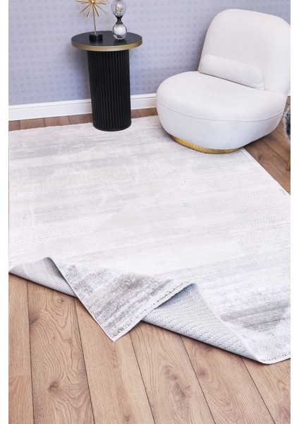 Crawford Geometrik Gri Bambu Dikdörtgen Modern Desenli Akrilik Hav Vermeyen Leke Tutmayan Kolay Temizlenen Yumuşak Makine Salon Yolluk Mutfak Halı