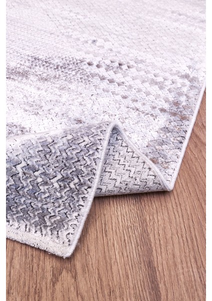 Crawford Geometrik Gri Bambu Dikdörtgen Modern Desenli Akrilik Hav Vermeyen Leke Tutmayan Kolay Temizlenen Yumuşak Makine Salon Yolluk Mutfak Halı