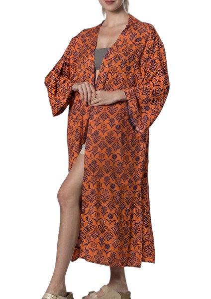 Özel Tasarım Pamuk Viskon Uzun Kimono modelleri