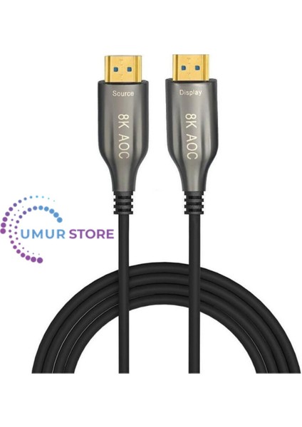 15 Metre - Aoc Fiber HDMI 2.1 Kablo - 48GBPS, 8K@60Hz, 4K@120Hz, 4K@60Hz, Earc, D-Hdr, Dolby Vision