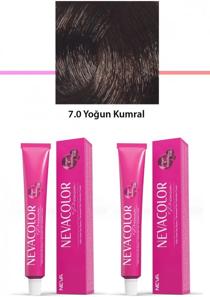 2 Li Set Premium 7.0 Yoğun Kumral - Kalıcı Krem Saç Boyası 2 x 50 G Tüp