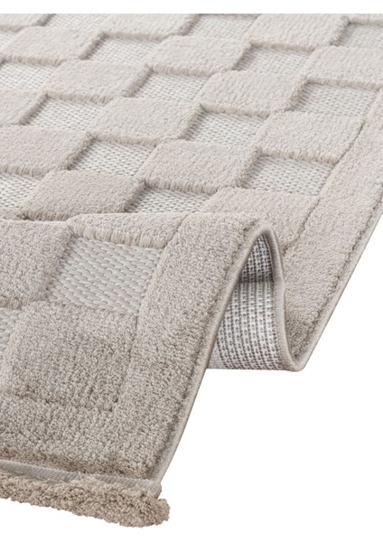 Exalt Bej Geometrik Etnik Modern Desenli Hav Vermeyen Leke Tutmayan Kolay Temizlenen Yumuşak Makine Salon Yolluk Mutfak Halı modelleri