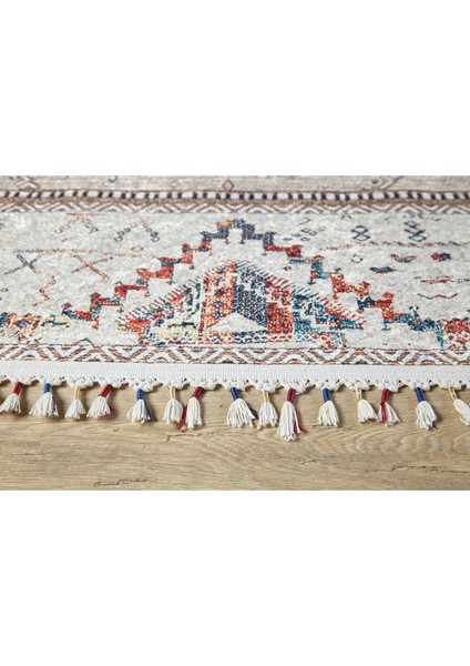 Trzebinia Kahverengi Modern Etnik Desenli Makinada Yıkanabilir Hav Toz Vermez Leke Tutmayan Kaymaz Taban Dijital Makine Baskı Salon Yolluk Mutfak Halı modelleri