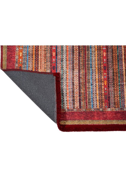 Groningen Etnik Kırmızı Polyester Dikdörtgen Modern Desenli Pamuk Makinada Yıkanabilir Hav Toz Vermez Leke Tutmayan Kaymaz Taban Dijital Makine Baskı Salon Yolluk Mutfak Halı modelleri