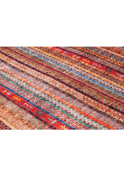 Groningen Etnik Kırmızı Polyester Dikdörtgen Modern Desenli Pamuk Makinada Yıkanabilir Hav Toz Vermez Leke Tutmayan Kaymaz Taban Dijital Makine Baskı Salon Yolluk Mutfak Halı indirimleri