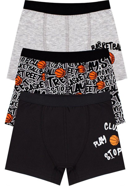 Erkek Çocuk Boxer 3'lü Baskılı (%96 Pamuk - %4 Elastan)
