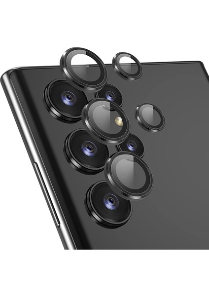 Samsung Galaxy S22 Ultra Kamera Koruyucu Lens Alüminyum Alışımlı Safir Cam Kolay Kurulum [3+2] Adet fiyatları
