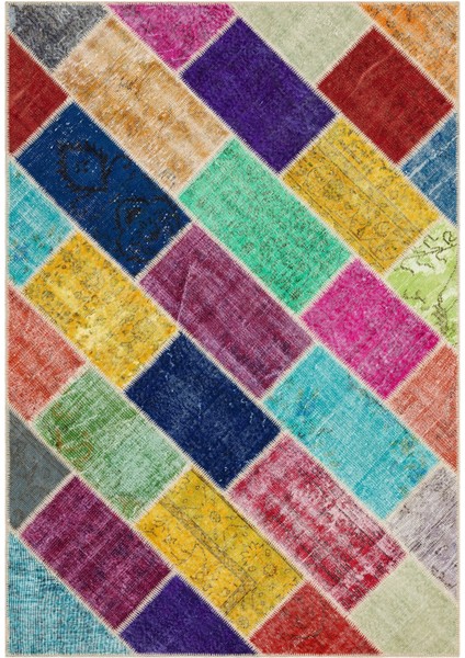 Atina Mavi Eskitme Yün Modern Desenli Yün Hav Toz Vermez Leke Tutmayan Salon Yolluk Mutfak El Dokuma Halı