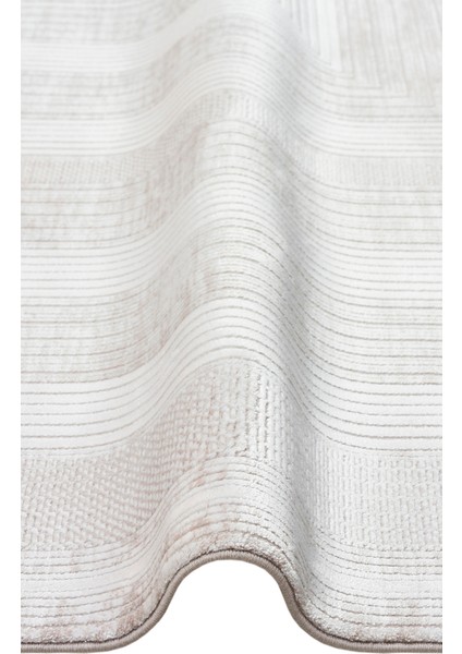 Ogooué Çerçeveli Bej Viskon Dikdörtgen Modern Desenli Akrilik Hav Vermeyen Leke Tutmayan Kolay Temizlenen Yumuşak Makine Salon Yolluk Mutfak Halı modelleri