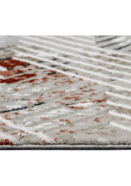 Tabitha Çizgili Gri Akrilik Dikdörtgen Modern Desenli Akrilik Hav Vermeyen Leke Tutmayan Kolay Temizlenen Yumuşak Makine Salon Yolluk Mutfak Halı fiyatları