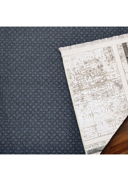 Gri Çerçeveli Etnik Modern Desenli Pamuk Makinada Yıkanabilir Hav Toz Vermez Leke Tutmayan Kaymaz Taban Dijital Makine Baskı Salon Yolluk Mutfak Halı indirimleri