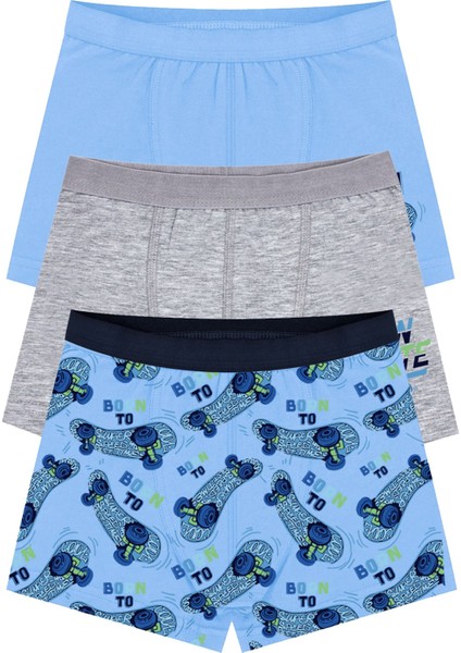 Erkek Çocuk Boxer 3'lü Baskılı (%96 Pamuk - %4 Elastan)