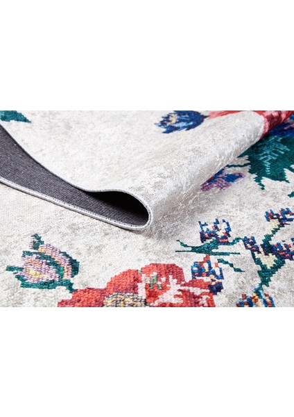 Jodhpur Kırmızı Çiçekli Etnik Modern Desenli Makinada Yıkanabilir Hav Toz Vermez Leke Tutmayan Kaymaz Taban Dijital Makine Baskı Salon Yolluk Mutfak Halı fırsatları