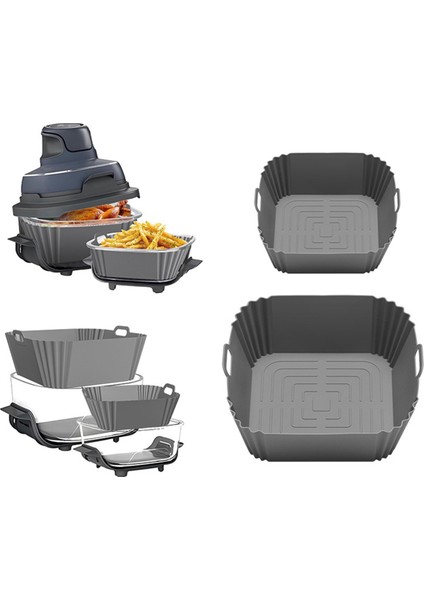 Ninja Crispi FN101GY Hava Fritözü Için 2 Adet Silikon Kaplamalar Yeniden Kullanılabilir Hava Fritözü Tencere Fırın Kaplamaları Derin Fritöz Parçaları A (Yurt Dışından) fiyatları