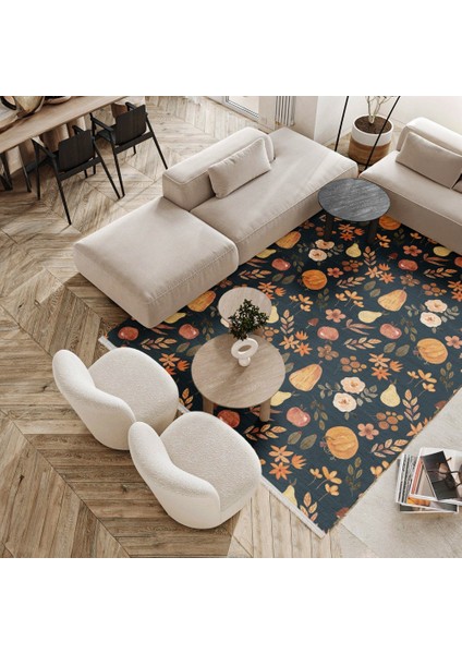 Figürlü Sarı Pamuk Dikdörtgen Modern Desenli Pamuk Makinada Yıkanabilir Hav Toz Vermez Leke Tutmayan Kaymaz Taban Dijital Makine Baskı Salon Yolluk Mutfak Halı fiyatları