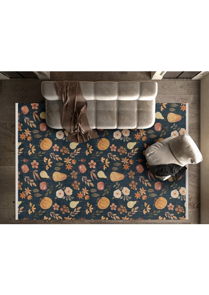 Figürlü Sarı Pamuk Dikdörtgen Modern Desenli Pamuk Makinada Yıkanabilir Hav Toz Vermez Leke Tutmayan Kaymaz Taban Dijital Makine Baskı Salon Yolluk Mutfak Halı fırsatları